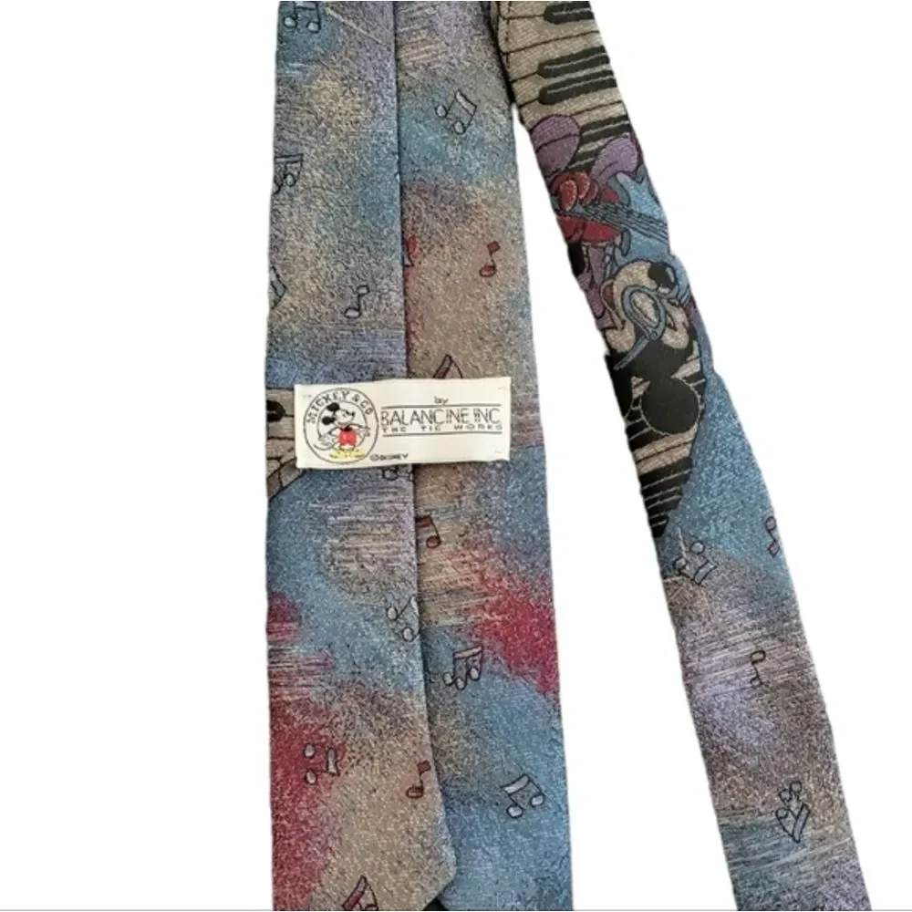 Men's Vintage Balance Inc. Disney Mickey Mouse Music Notes‎ Neck Tie